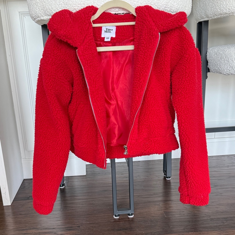 Red teddy coat